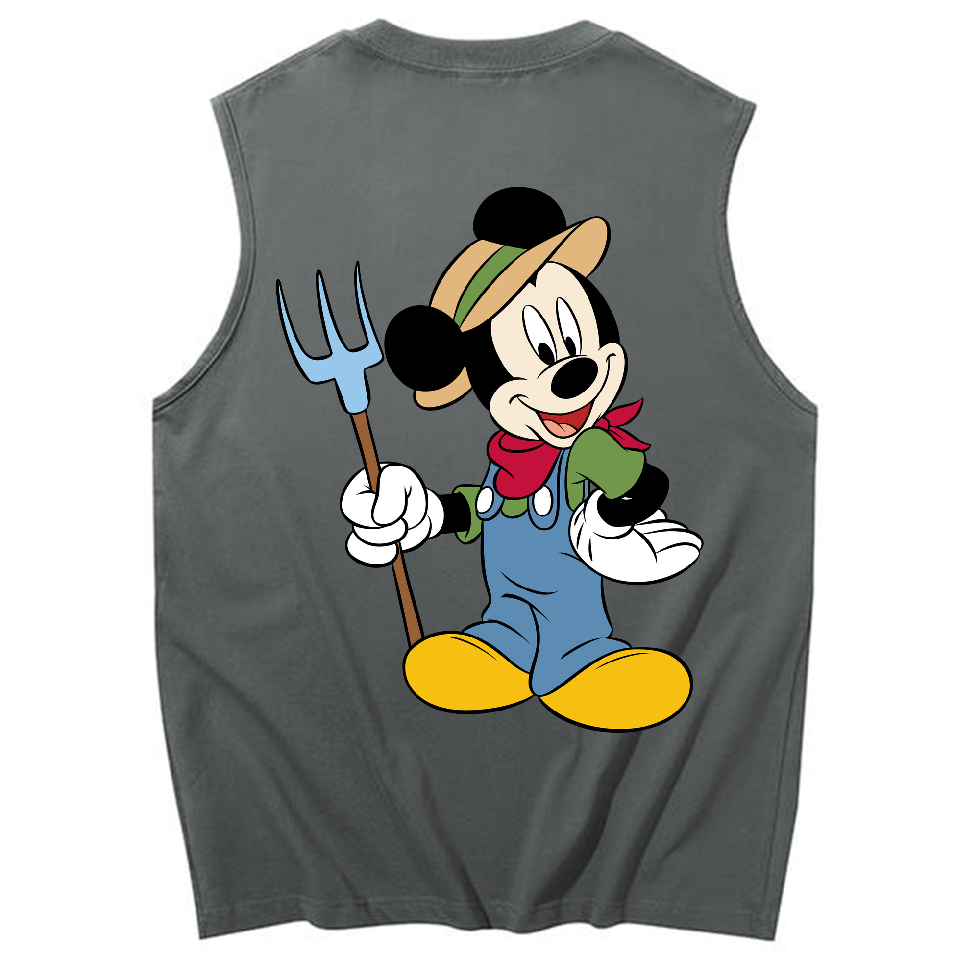 ミッキーマウス Mickey Mouse コットン100％タンクトップ（背面プリント）